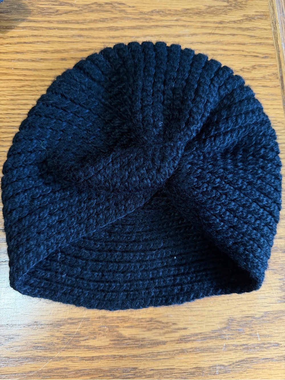 Black Knit Turban Hat